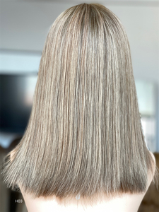 Best Quality European Virgin Human Hair Transparent HD for Top <b>14</b> <b>Inch</b> No Layer Tidy Bottom Highlight Jewish <b>Wig</b> for Women - Product Image 4