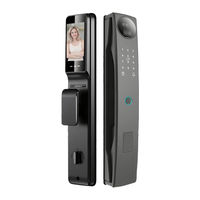 Cerradura Inteligente para Puerta OEM Tuya, Grado C, Código PIN, Huella Dactilar, Reconocimiento Facial 3D, Almacenamiento en la Nube, Aplicación Tuya, Wi-Fi, Aleación de Aluminio, Madera/Acero