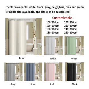 <span class=keywords><strong>Rideau</strong></span> <span class=keywords><strong>de</strong></span> <span class=keywords><strong>douche</strong></span> pliable imperméable en lin personnalisé avec fermeture magnétique double face - Product Image 6