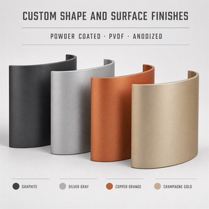 Panneau de bardage en métal courbé, finition or mat, pour murs-rideaux architecturaux extérieurs de bâtiments commerciaux - Product Image 2