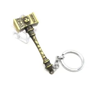 Oyun WOW anahtarlık Sal Grand mareşal katı Warhammer Model Doomhammer anahtar zincirleri llavero Metal anahtarlıklar