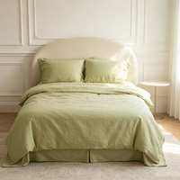 Ensemble de literie en lin de flax personnalisé 185 GSM avec design uni pour les collections de chambres modernes et les marques de vente au détail