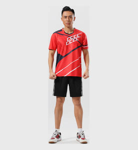 Badminton poloshirt met custom pinstripe print, ademend, sneldrogend, lichtgewicht, team trainingskleding, OEM ODM, custom logo - Product Image 3
