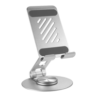 Support de téléphone portable pliable Great Roc A205, pivotant à 360° °   Réglable en hauteur en aluminium pour bureau et accessoires.