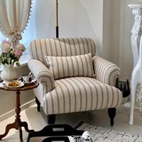 Fauteuil simple moderne de style minimaliste français en tissu rayé, hauteur réglable, pour la maison, style décontracté pour salon