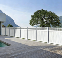 Portail de clôture extérieur en WPC revêtu de PVC pour la sécurité domestique, facile à assembler, écologique, imperméable, blanc, style jardin européen