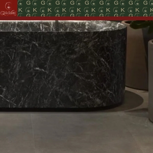 Bañera Rectangular Ovalada de Mármol Negro Marquina para Baño Principal, Estilo Loft Urbano Moderno GOLDKING, con Vetas Blancas Definidas, Personalizable OEM - Product Image 6