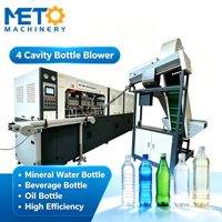 Machine de soufflage automatique de bouteilles PET à 4 cavités, 100 ml-2 L, pour préformes de bouteilles d'eau, d'huile, de boissons et de produits alimentaires