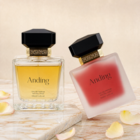 Flacon de parfum carré de luxe en verre vide de 100 ml avec col cranté, personnalisable et imprimable, par Anding Stock