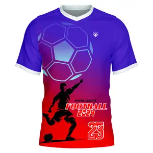 중국 공급 업체의 폴리 에스테르 소재 축구 셔츠 100% 축구웨어 사용자 정의