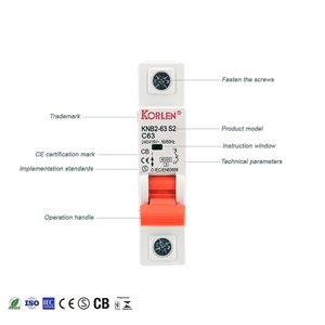 Автоматические выключатели KORLEN 1P 2P <span class=keywords><strong>3P</strong></span> 4P 240В 415В переменного тока для защиты от дуговых замыканий, на DIN-рейку, PA66 - Product Image 4