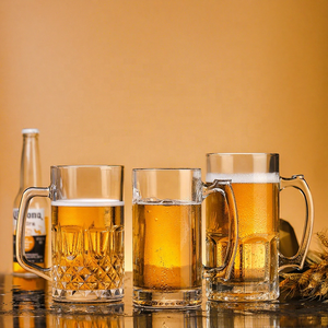 Chopes à bière et verres à vin en gros, 500 ml (24 oz), en <span class=keywords><strong>verre</strong></span> blanc de haute qualité avec poignée, écologiques - Product Image 4