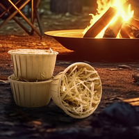 Allume-feu en bois FZmatch avec poignées, emballage en coupelle de cire, emballage personnalisé pour barbecue, feu de camp, cheminée, poêles à charbon et à granulés