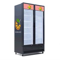 Refroidisseur vertical commercial réfrigérateur Vertical supermarché dépanneur congélateur Double portes boisson froide affichage réfrigérateur