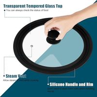 Couvercle universel pour casseroles et poêles Couvercle de casserole de 7 "-9",10 "-12" de diamètre pour ustensiles de cuisine Couvercle de casserole de remplacement en silicone