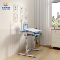 Ensemble bureau et chaise pour enfants à hauteur réglable avec support pour tablette, table d'étude ergonomique pour les devoirs scolaires