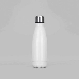 Stainless Steel Vacuum Insulated Water Bottle Minimalist Design Travel Use Double Wall <b>Thermos</b> White and Silver Colors - Product Image 3