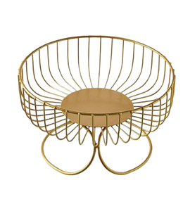 High-Grade Gold Polished Aluminum Metal <b>Wired</b> Bread <b>Basket</b> Latest Designed Home <b>Storage</b> Decorative <b>Basket</b>\ - Product Image 3