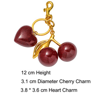 2026 Hot Selling Cute Exquisite Style Love Heart Cherry Pendant Keychain Fashion Charm Accessories Girl Gift Jewelry Wholesale - Product Image 5