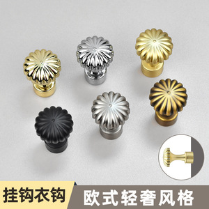 Zinc Alloy Floral Door Hook Single Hole <b>Wardrobe</b> Bedroom Hardware 20-30kg Load Metal Hook - Product Image 5