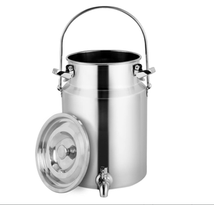 Boîte à lait <span class=keywords><strong>5L</strong></span> 304SS seau à thé boîte à huile en métal épaissie <span class=keywords><strong>avec</strong></span> <span class=keywords><strong>robinet</strong></span> 304ss couvercle scellé et poignée de transport stockage de boissons liquides - Product Image 1