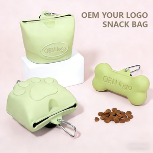 Large Capacity Silicone <b>Dog</b> Treat Pouch Hands Free <b>Training</b> Snack <b>Bag</b> with Belt Clip BPA Free OEM/ - Product Image 2
