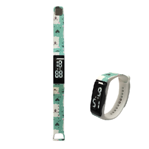 2024 Sport Bracelet Fleur Motif Poignet Enfants Led Montre Silicone Plastique Enfants Unisexe Couleur Dessin Animé LED montre numérique - Product Image 1