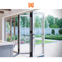 Porte coulissante transparente à double vitrage moderne d'approvisionnement d'usine cadre d'accordéon en plastique porte pliante en PVC de qualité personnalisée