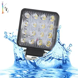 Led làm việc ánh sáng 48 Wát 4 "cho xe tải xe làm việc tự động vuông LED làm việc ánh sáng đèn với Strobe ánh sáng màu vàng