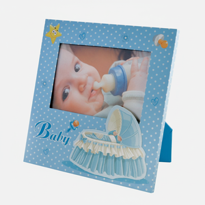 Cornice Portafoto per Bambini 90x140mm, Bifacciale, Decorativa, Personalizzabile, in Plastica e Metallo, per Regali - Product Image 2