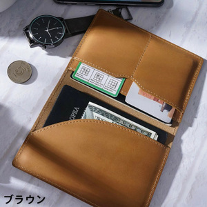 Porte-passeport/protège-documents rétro en cuir PU transfrontalier, simple et portable, porte-billets, porte-cartes et porte-billets de banque - Product Image 2
