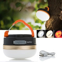 Lampe de camping LED portable, rechargeable par USB, étanche, à intensité variable, pour tente, extérieur
