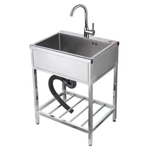 Fabbrica diretta utilità commerciale 304 SUS in acciaio inox lavello tavolo bacino sin per ristorante - Product Image 1