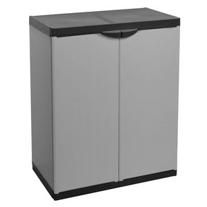Armario de 2 Puertas Gris 68x39.5x85 Cm con Estantes, Cerradura y Tiradores, Montaje sin Tornillos - Product Image 1