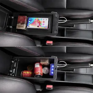 Boîte d'<span class=keywords><strong>accoudoir</strong></span> de voiture Smart Fortwo/Forfour, rangement intérieur, pièce de rénovation, modèle 2015-2018, C0003, matériau en cuir - Product Image 4