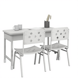 โต๊ะคอมพิวเตอร์มาตรฐาน 14 ตัว สำหรับห้องนอน โครงเหล็ก สองชั้น สามที่นั่ง พร้อมเก้าอี้อ่านหนังสืออเนกประสงค์ ทันสมัย ป้องกันไฟไหม้ - Product Image 3