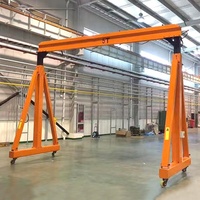 Grúa pórtico móvil ajustable en altura de 1-10 toneladas, personalizable, para manejo de materiales en almacenes