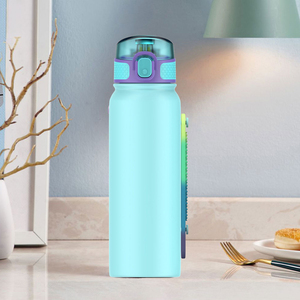 Bouteille d'eau en acier inoxydable 304 avec logo personnalisé, bouteille de sport à double paroi isolée sous vide, sans BPA, boissons chaudes et froides, gratuite - Product Image 1