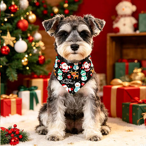 Bandanas triangulaires de Noël pour animaux de compagnie, accessoires pour chiens, chats et chiots, motif graffiti vert, noir, bleu, blanc, en stock - Product Image 2
