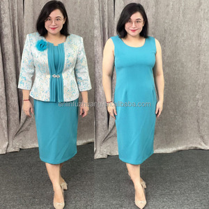 Formal Dresses Suit Two-Piece Customized Plus Size Anti-wrinkle Floral Pattern Painted Decoration <b>Women's</b> Church Business Dress - Product Image 4