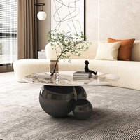 Table basse minimaliste en dalle de pierre brillante, design modulaire, acier inoxydable, pièce design italienne moderne, petit meuble pour la maison