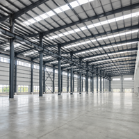 Structure d'entrepôt modulaire en acier moderne, bâtiment d'atelier en structure métallique pour espace industriel multi-usages