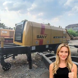 Bomba de Concreto Pequeña Sany Diésel 90% Nueva, Modelo HBT60C 110KW 2023, Remolque Móvil, Componentes Principales Incluidos, Productividad de 70m/H - Product Image 1