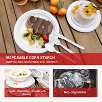 Newell – ensemble d'ustensiles jetables biodégradables, en plastique, amidon de maïs, cuillère, fourchette, couteau, couverts pour barbecue, 300 pièces