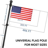 Kit de support de mât de drapeau mural de 6 pieds 3x5 drapeaux américains conception sans enchevêtrement maison porche extérieur déco-pour l'agriculture automobile