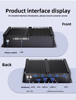 Mini PC Industrial sin Ventilador Intel N100 Linux 2 COM RS232 VGA, Computadora Robusta con Amplio Rango de Voltaje de Entrada para Control de Automatización e IoT