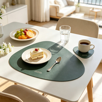 Set de table en cuir PU imperméable, antidérapant, résistant à la chaleur, réutilisable pour la salle à manger, le restaurant, l'hôtel, les mariages, les fêtes, la maison, la cuisine