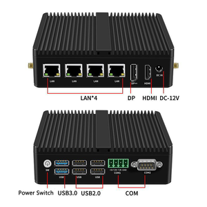 Mini PC Industrial sin Ventilador de Cuatro Núcleos y Cuatro Puertos LAN, Sistema Barebone A01-J6412-4L, Computadora Industrial con DP HD 4K, RAM DDR4, SSD, Enchufes AU/US/CN/EU - Product Image 1