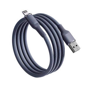 สายชาร์จแบบถักเร็ว12W แบบกำหนดเองสำหรับสายสำหรับ <span class=keywords><strong>iPhone</strong></span> พร้อมช่องเสียบ8PIN USB ที่ทนทานและการถ่ายโอนข้อมูลความเร็วสูง - Product Image 3