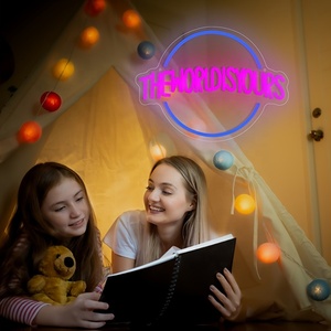 Insegna al Neon luce dimmerabile <span class=keywords><strong>rosa</strong></span> e blu <span class=keywords><strong>LED</strong></span> per decorazione da parete accessori per la casa uomo grotta sala giochi matrimonio, festa di compleanno - Product Image 1